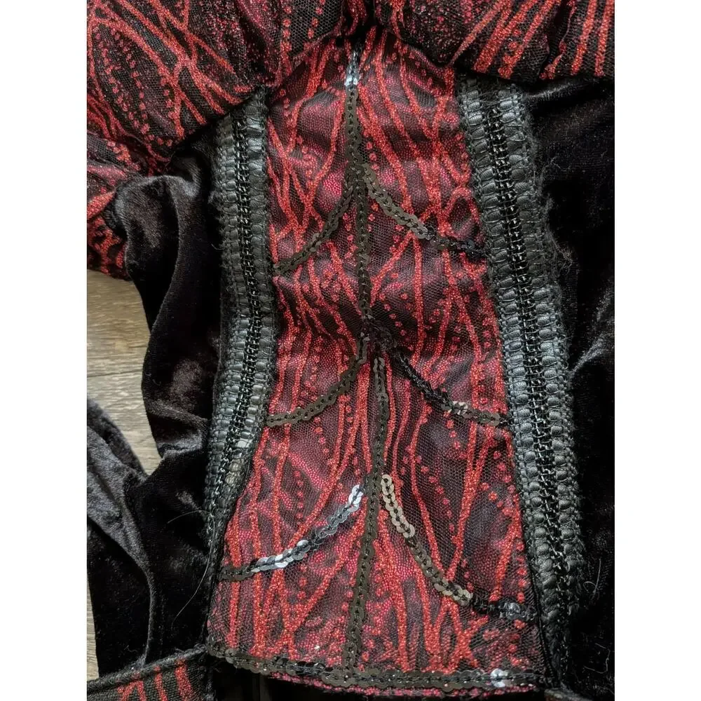 Spirit Halloween Kids Scarlet Enchantress Witch Costume Dress Red Black Size S